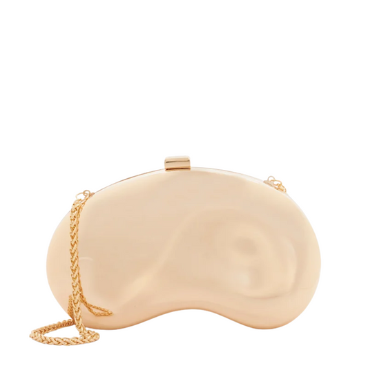 Metal Clutch Bag With Chain