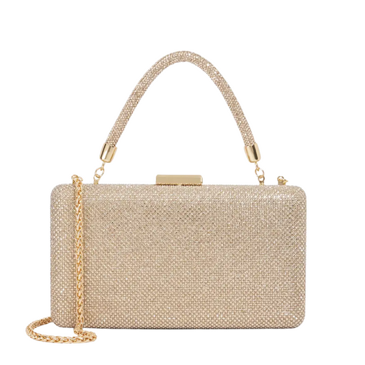 Gold  Diamante-Clutch Bag