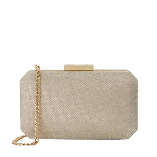 Gold Embellished Box Clutch
