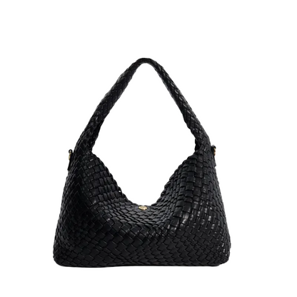 Black Woven Shoulder Bag
