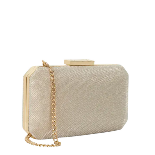 Gold Embellished Box Clutch