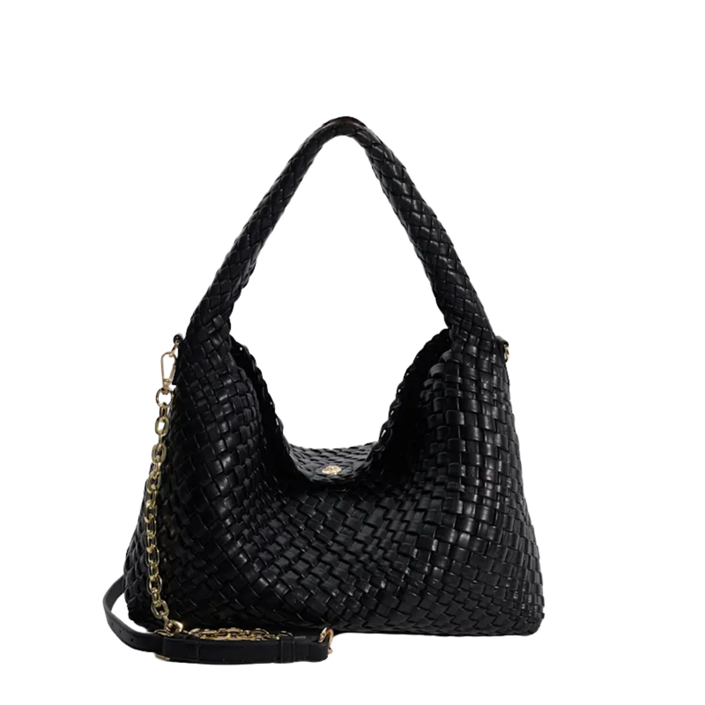Black Woven Shoulder Bag