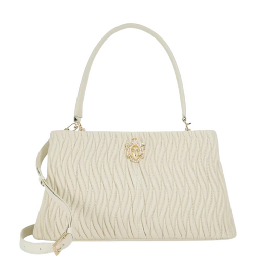 Leather Quilted Embellished Shoulder Bag