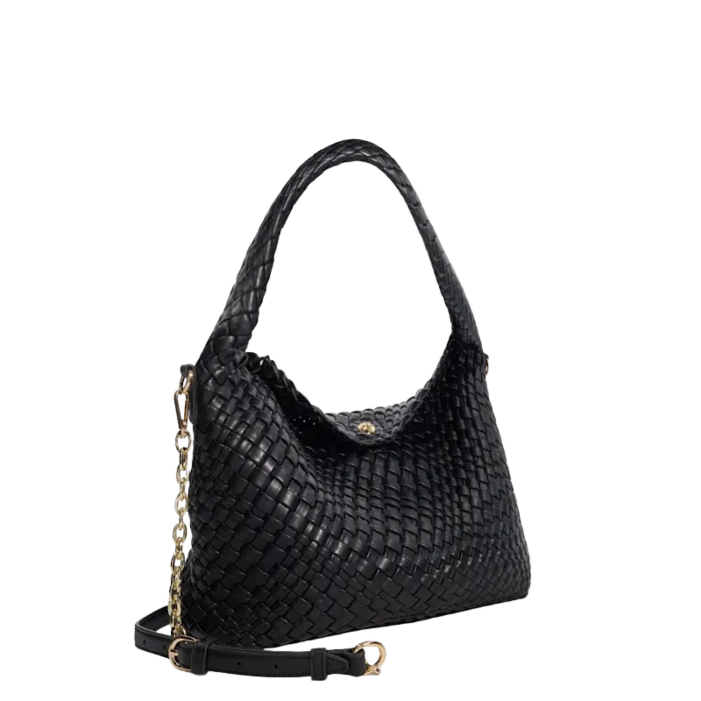 Black Woven Shoulder Bag