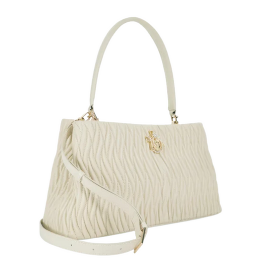 Leather Quilted Embellished Shoulder Bag